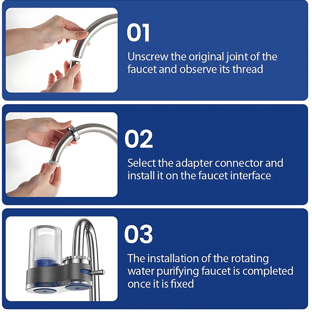 Tap Water Filter (Purifier Host +  🎁 2 FREE Filters)